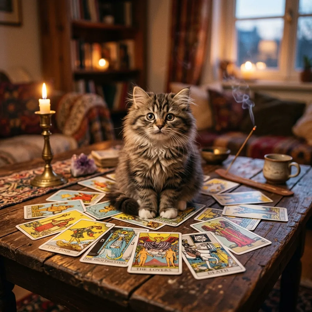 Кот на картах Таро